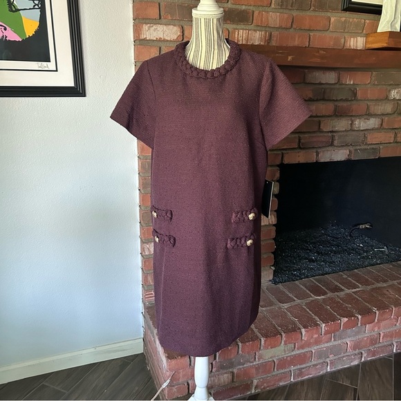 NWT Tuckernuck Tweed Jackie Dress in Wine Tasting Maroon Sz XXL - Picture 2 of 8